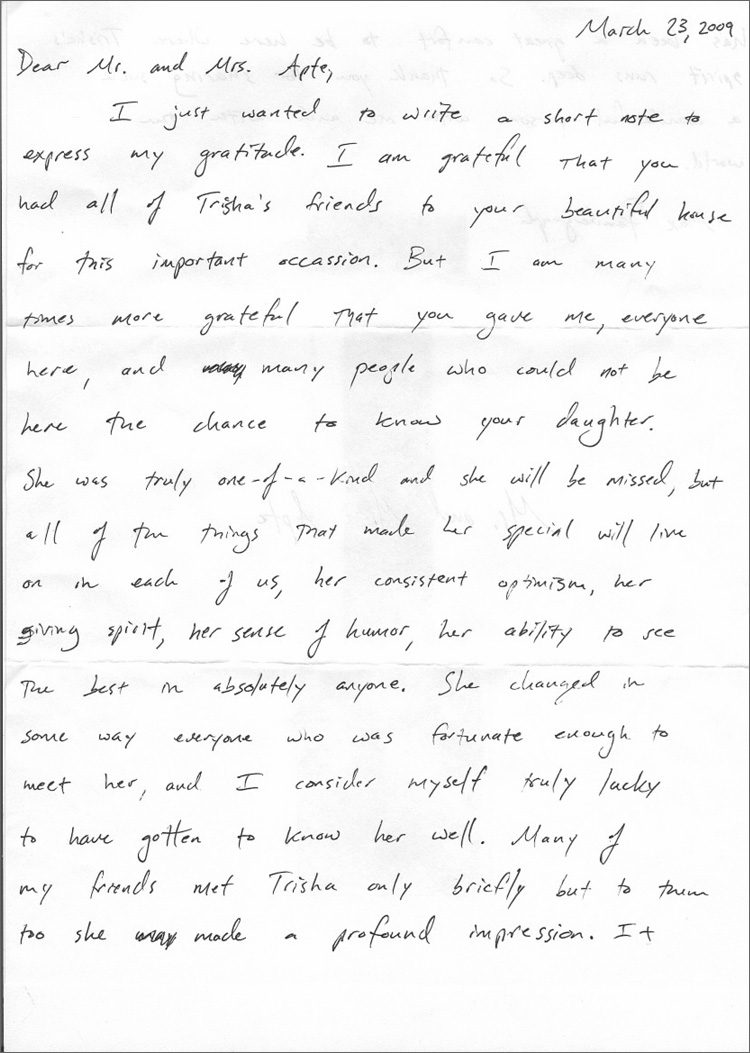 Letter from Max Pendergraph