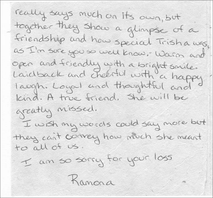 Letter from Ramona
